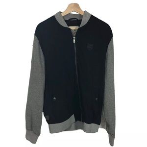 Vintage Chevignon CH-57 Varsity Jacket Zip Up Gray Black Size L